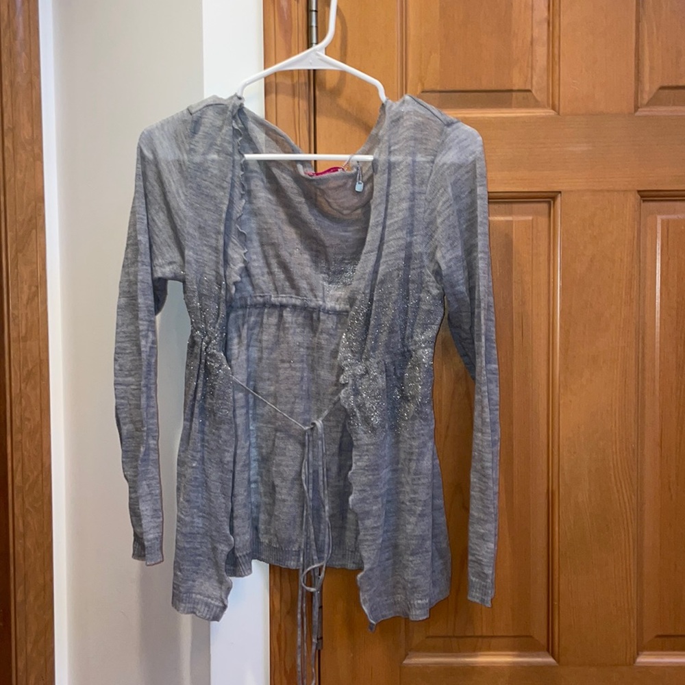 Womens new systemaction grey knit cardigan medium